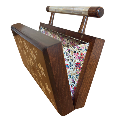 Yasmine – Luxury Damascene Clutch with Mother of Pearl Inlay & Brocade Interior