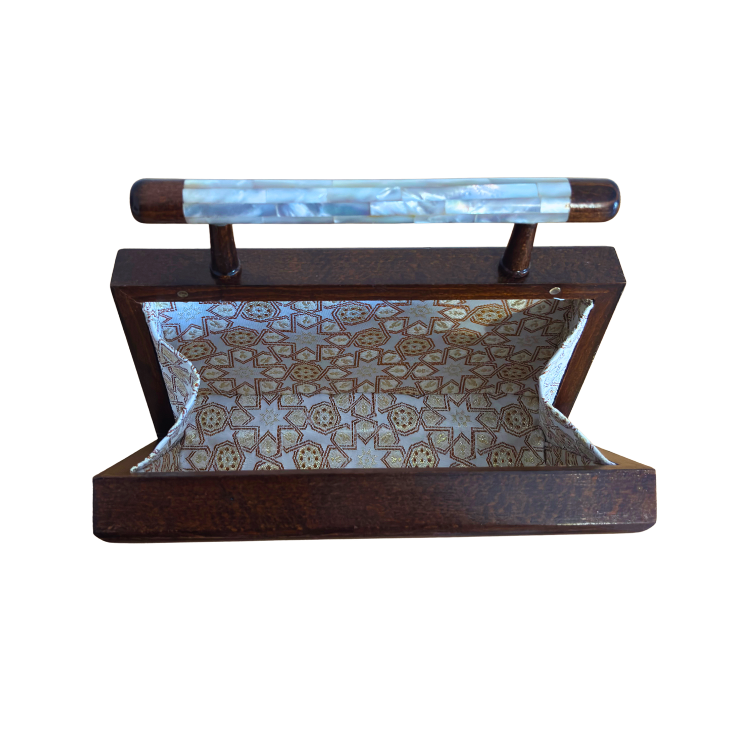 Falak – Clutch Damascena di Lusso con Madreperla e Interno in Broccato