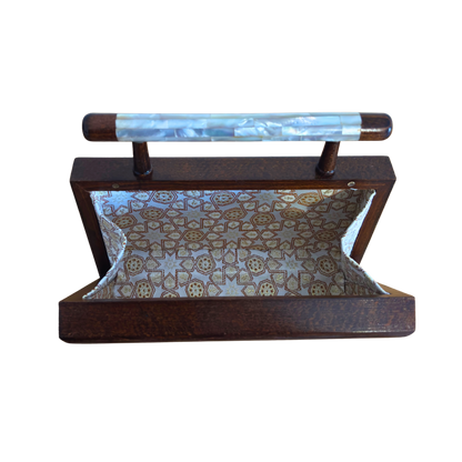Falak – Clutch Damascena di Lusso con Madreperla e Interno in Broccato