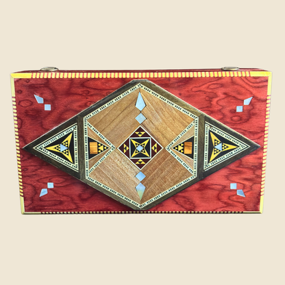 Pochette di Lusso in Mosaico Damasceno con Madreperla e Interno in Broccato