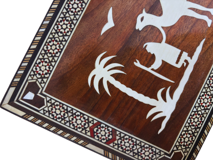 Vintage 1970 Camel Mosaic Box – Handcrafted Oriental Art