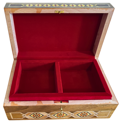 Damascene Mosaic Jewelry Box with Lock – Handcrafted Masterpiece