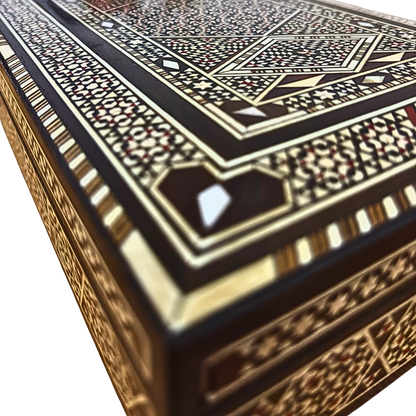 Vintage 1970 Damascene Jewelry Box – Handmade Wooden Treasure