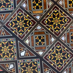 Close-up of the mosaic squares on the chess board side of the Dynastic Chess & Backgammon Set