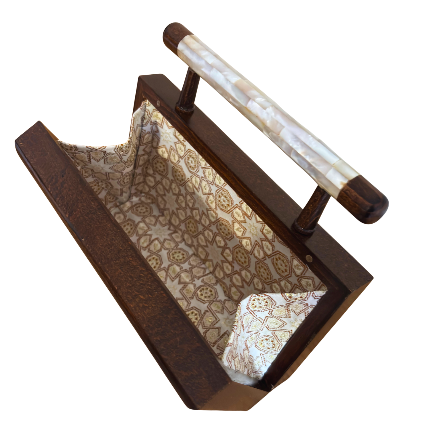 Falak – Clutch Damascena di Lusso con Madreperla e Interno in Broccato