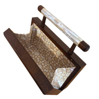 Falak – Clutch Damascena di Lusso con Madreperla e Interno in Broccato