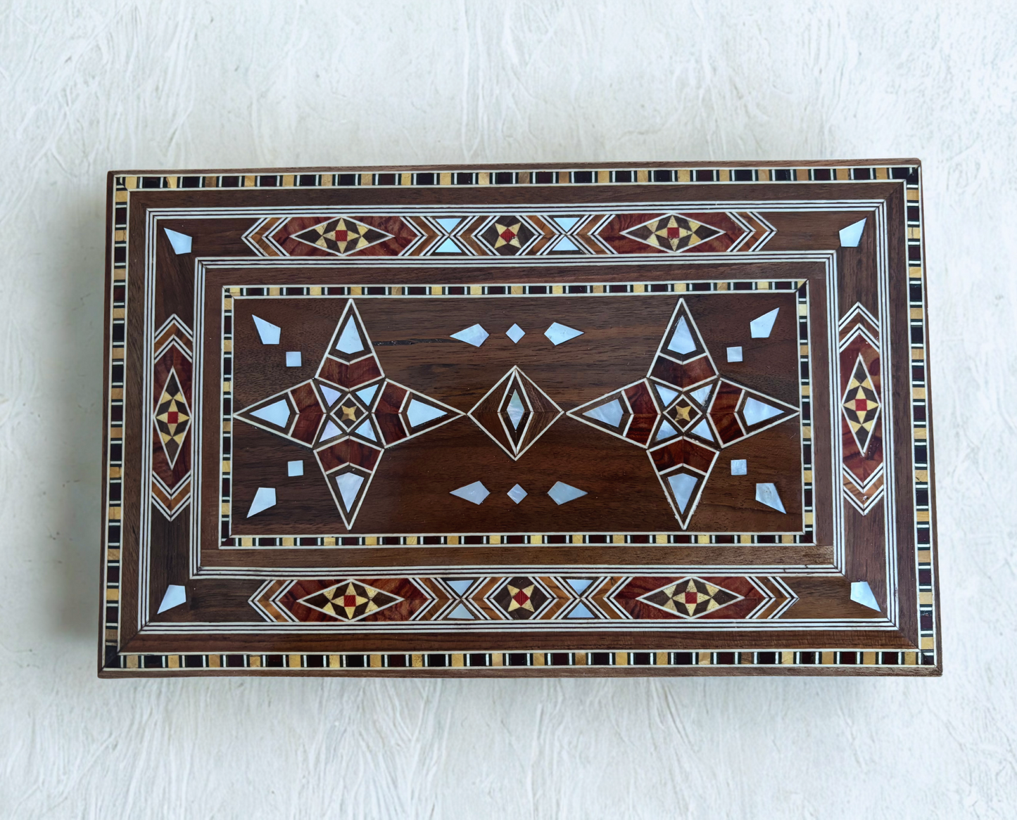 Damascene Mosaic Jewelry Box with Lock – Handcrafted Masterpiece