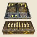 Dynastic Chess & Backgammon Set, closed, with a mosaic lid