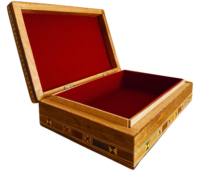 Damascene Wooden Jewelry Box – Handcrafted Oriental Mosaic Art