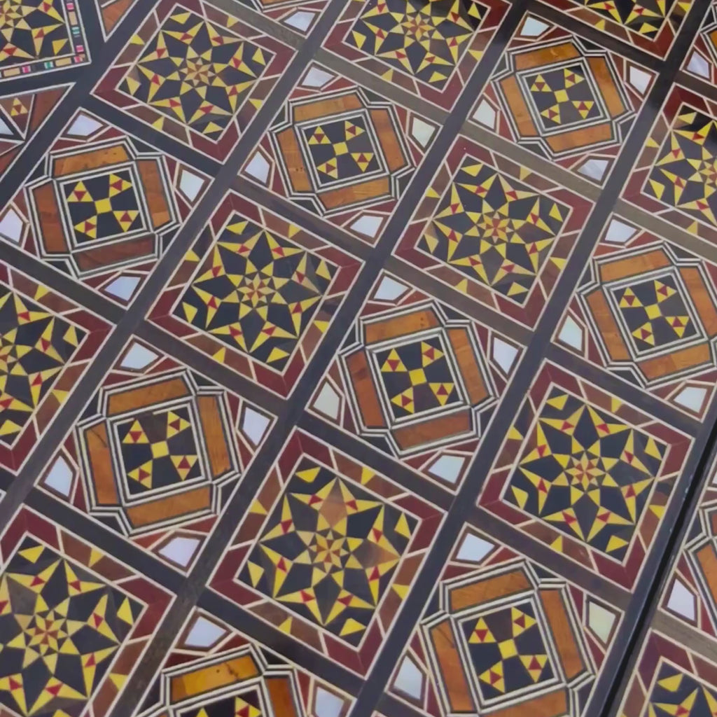 Dynastic Chess & Backgammon Set video: the board with the chess pieces, a close-up of the inlay and the backgammon board