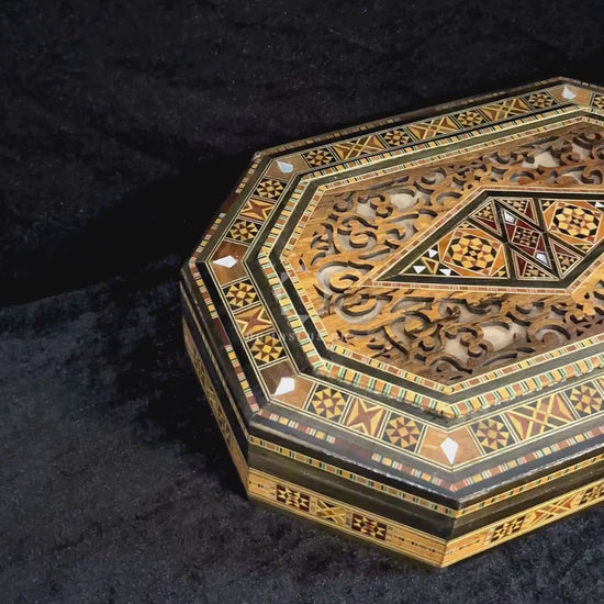 Video of the Sovereign Mosaic Box: closed, a close-up of the lid, and open