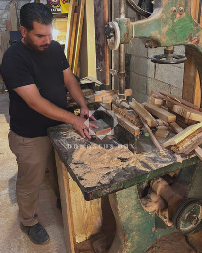 Damascene Mosaic Jewelry Box – Handcrafted Wood & Mother of Pearl Inlay in Warm Rustic Terracotta