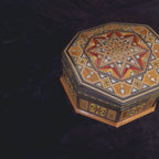 Craftsman Mosaic Box video: the closed box, a close-up of the inlay and the open box